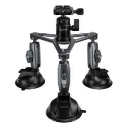 Telesin Triple Suction cup Mount for cameras _ black